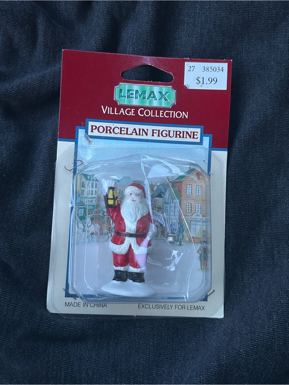 Lemax Santa with Lantern Porcelain Figurine-Village Collection